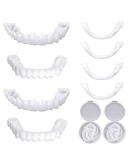 Buy CJBin 2 Pairs Lightening Immediate Veneers Teeth Set - Top & Bottom Dentures for Men & Women | Best Whitening Alternative for Bad Teeth - Buy Online on GoSupps.com