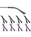 8 Pairs Anti-Slip Silicone Coatings for Glasses - Slipproof Hinge Repair Parts & Accessories for Metal Thin Sunglasses - Black/Purple - Buy Online on GoSupps.com