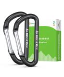 Brotree Mini Carabiner Keychain - Small Aluminum Snap Hook for Camping & Hiking (6cm D Shape 2 Pack Black) - Buy Online on GoSupps.com
