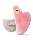Rena Chris Gua Sha Facial Tools - Ergonomic Rose Quartz Jade Stone for Jawline Sculpting & Puffiness Reduction - Premium Pink Skin Care Massager - Buy Online on GoSupps.com