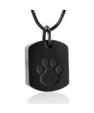 Pet Paw Print Memorial Ash Jewelry - Cremation Urn Necklace for Pet Ashes - Keepsake Pendant with Filling Kit - Black - Buy Online on GoSupps.com