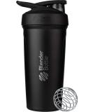 BlenderBottle Strada Shaker Cup Insulated Stainless Steel Water Bottle with Wire Whisk, 24-Ounce, Black Black Strada Flip - Buy Online on GoSupps.com