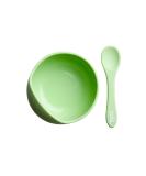 Babi Baby Toddler Suction Bowl & Spoon Set | 100% Food Grade Silicone | Stay Put Suction | Green - Buy Online on GoSupps.com