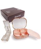 Pirversto Magnetic Travel Medication Organizer - Pill & Vitamin Holder with Cutter for Purse (Pink) - Ideal for Cod Liver Oil & Small Items - Buy Online on GoSupps.com