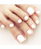 RODAKY Glossy White Press On Toe Nails for Women - 24PCS Fashion False Toenail Full Cover Acrylic Foot Nails - Buy Online on GoSupps.com