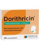 Dorithricin Halfstabicken Classic 40 Sucking Tablets for Sore Throat Relief - Mint Flavor Bacteria & Virus Defense - 1 Pack (40 Pieces) - International Shipping Available - Buy Online on GoSupps.com