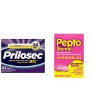 Prilosec OTC 42 Tablets + Pepto Bismol Chewables 48 Tablets - Heartburn and Upset Stomach Relief - Buy Online on GoSupps.com