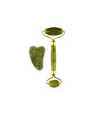 HSJ Jade Roller & Gua Sha Set | Anti Ageing Beauty Tools for Neck and Facial Massage - Buy Online on GoSupps.com