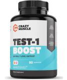 Crazy Muscle Testosterone Booster - 1300mg Per Capsule for Men & Women | 90 Pills to Boost Low Testosterone & Enhance Muscle Growth - Buy Online on GoSupps.com