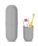 Maxmerry Portable Travel Toothbrush Cup Set - Creative Toothbrush Holder for Travel Hiking and Home (Gray) - Buy Online on GoSupps.com