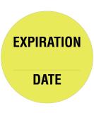 PDC Healthcare 59706019 Paper Label Fluorescent Yellow Circle Label with Black Text Expiration Date 0.75 Diameter (Roll of 1000) - Buy Online on GoSupps.com