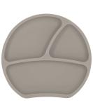 Kindsgut Silicone Learning Plate - Non-Slip & BPA-Free Suction Cup Grip Taupe - Ideal for International Shipping - Buy Online on GoSupps.com