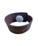 Essential Oil Leather Wrist Band with Wool Activator Disc - Brown | Aromatherapy Bracelet for Wellness - Buy Online on GoSupps.com