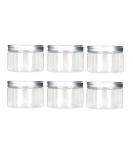 120 ml Plastic Cosmetic Containers with Silver Aluminum Caps - Pack of 6 | Perfect for Creams Lotions Ointments & Makeup - Buy Online on GoSupps.com