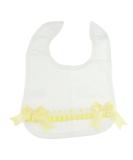 Cute Baby Christening Dribble Bib - White Yellow Broderie Cotton Lace Ribbon Bow - Newborn to 6 Months - Buy Online on GoSupps.com