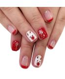 Vatocu Christmas False Nails - Short Red Snowflake & Elk Press on Nails | Snowman Acrylic Stick on Nails for Women & Girls (24pcs) - Buy Online on GoSupps.com