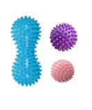 Hedgehog Balls Massage Set - 3 Knobbed Reflexology Massage Balls for Stress Relief & Trigger Point Therapy - Ideal for Muscle Recovery - Buy Online on GoSupps.com