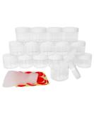 Greatforu 16-Piece Transparent Cosmetic Container Set - 20g Jars with Lids Mini Spatulas & Labels for Creams Lip Balm and Lotions - Ideal for Sampling & Travel - Buy Online on GoSupps.com