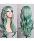Colorfulpanda Mint Green Cosplay Wig | Long Curly Full Hair for Women | Anime Halloween Costume 28 Inch - Buy Online on GoSupps.com