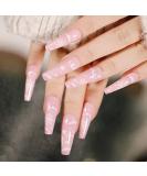 Vatocu Christmas Snowflakes Glitter Long Press on Nails - 24PCS | Women, Girls, Ballerina Acrylic Stick-on Nails - Buy Online on GoSupps.com