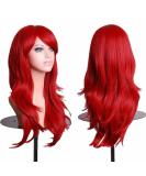 ColorfulPanda Long Red Curly Wavy Synthetic Hair Wig for Women - Perfect for Halloween Costume and Cosplay (Red) - Buy Online on GoSupps.com