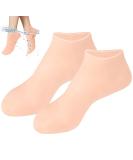 Silicone Moisture Socks for Dry Cracked Feet - Foot Care Spa Gel Socks for Women (Beige) - Buy Online on GoSupps.com