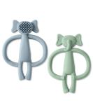Vicloon baby biting toys 2 pieces of elephant tooth aid bite ring made of silicone BPA-free stimulating and massaging wound gums from 3 months gray+green elefant-gray+green - Buy Online on GoSupps.com