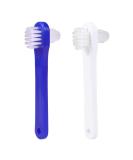 Denture Cleaning Brush 2pcs for False Teeth - Double-Ended Toothbrush (White+ Blue) - Buy Online on GoSupps.com