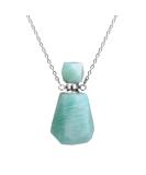 Ubrand Gemstone Perfume Bottle Pendant | Essential Oil Diffuser | Natural Crystal Agate Jewelry Long Necklace (Amazonite S) - Shop Now - Buy Online on GoSupps.com