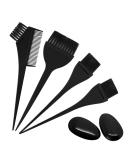 GAOHUI 6-Piece Hair Coloring Brush Set with Double-Sided Comb Brush and Earmuffs - Black - Buy Online on GoSupps.com