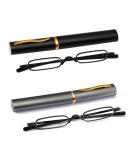 Buy KoKoBin 2-Pack Mini Slim Reading Glasses +3.0 | Spring Hinge Metal Visual Aid | Unisex with Case | International Shipping - Buy Online on GoSupps.com