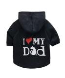 NashaFeiLi Pet Clothes Dog Clothes I Love My Dad Hoodies Shirt for Puppy Small Dog Cat (M Black) M--Back Length 29cm Black - Buy Online on GoSupps.com