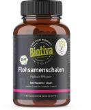 Organic Psyllium Shells 150 Capsules - 700mg High-Dose with 99% Purity & 90% Fiber - Plantago Ovato - Bottled in Germany - Biotiva - Buy Online on GoSupps.com