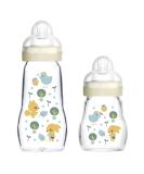 MAM Baby Glass Bottles 2 Pack - Feel Good from Birth 170ml & 260ml - Eco-Friendly Feeding Bottles for Infants - Buy Online on GoSupps.com