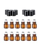 12Pcs 2ml Essential Oils Roller Bottles Mini Empty Roll-on Bottles with Stainless Steel Roller Balls and Black Cap Cosmetic Makeup Storage Vials For Fragrance Perfume Aromatherapy - Buy Online on GoSupps.com