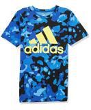 adidas Boys' Short Sleeve Allover Camo Logo T-Shirt - Medium, Team Royal Blue - Buy Online on GoSupps.com