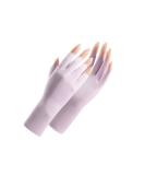 Fingerless Ice Silk Nail Gloves - UV Nail Care Skin Protection for Gel Nails - Purple - Buy Online on GoSupps.com
