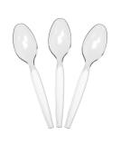 Clear Plastic Spoons Heavy Duty Disposable Cutlery for Party Supply Pack of 80 - Buy Online on GoSupps.com