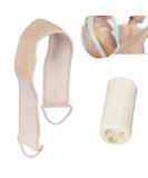 YingRen Natural Loofah Exfoliating Back Strap Scrubber Massager + Exfoliating Brush - Spa Bath Massage Set - Buy Online on GoSupps.com