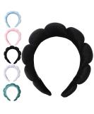 YOUNUO Spa Headband for Women - Sponge & Velvet Fabric, Black - Face Washing, Makeup, Skincare, Shower - Hair Accessories - Buy Online on GoSupps.com