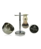 Premium 4 in 1 Shaving Brush Kit for Men - Vegan Brush Sandalwood Soap Stainless Steel Bowl & Stand | Perfect Gift (Ivory White - Buy Online on GoSupps.com