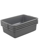 Idomy 4-Pack Small Plastic Commercial Bus Box 8L Gray - Small Bus Tub Set - Buy Online on GoSupps.com