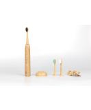V EcoSonic Bamboo Toothbrush Kit - Eco-Friendly Sonic Electric Toothbrush with Bamboo Heads & Travel Case - Buy Online on GoSupps.com