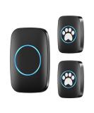 Wireless Dog Doorbell - Waterproof Litter Bells with 300m Range 60 Ringtones & Adjustable Volume - Intelligent LED Flash - 2 Transmitters + 1 Receiver - Buy Online on GoSupps.com