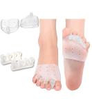 Toe Spreader Silicone Gel Separator Set - Hallux Valgus Correction for Men & Women | Bunion Relief Kit with Midfoot Pads - Buy Online on GoSupps.com