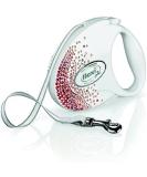 Flexi Glam Splash Orient Dog Retractable Lead 3m - White Multi Small with Swarovski Crystals | International Shipping Available - Buy Online on GoSupps.com