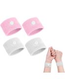 ACWOO Motion Sickness Wristbands - 2 Pairs Anti-Nausea Bands for Kids & Adults | Car & Sea Sickness Relief | Pink & White - Buy Online on GoSupps.com