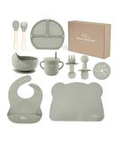 Yum Yum's Baby Weaning Set - 10pc Silicone Feeding Set with Suction Bowl, Spoon, Fork & Cup | Baby Gifts & Presents - Buy Online on GoSupps.com