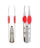 2pcs LED Eyebrow Tweezers - Stainless Steel Hair Removal Makeup Tools with LED Lighting - Buy Online on GoSupps.com