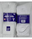 6 Pair White Crew Diabetic Socks for Men | Size 10-13 | Shoe Size 7-11.5 - Buy Online on GoSupps.com